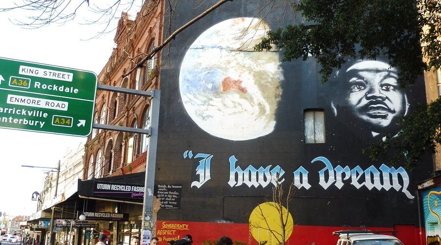 'I have a dream' muurschildering, King Street Newtown